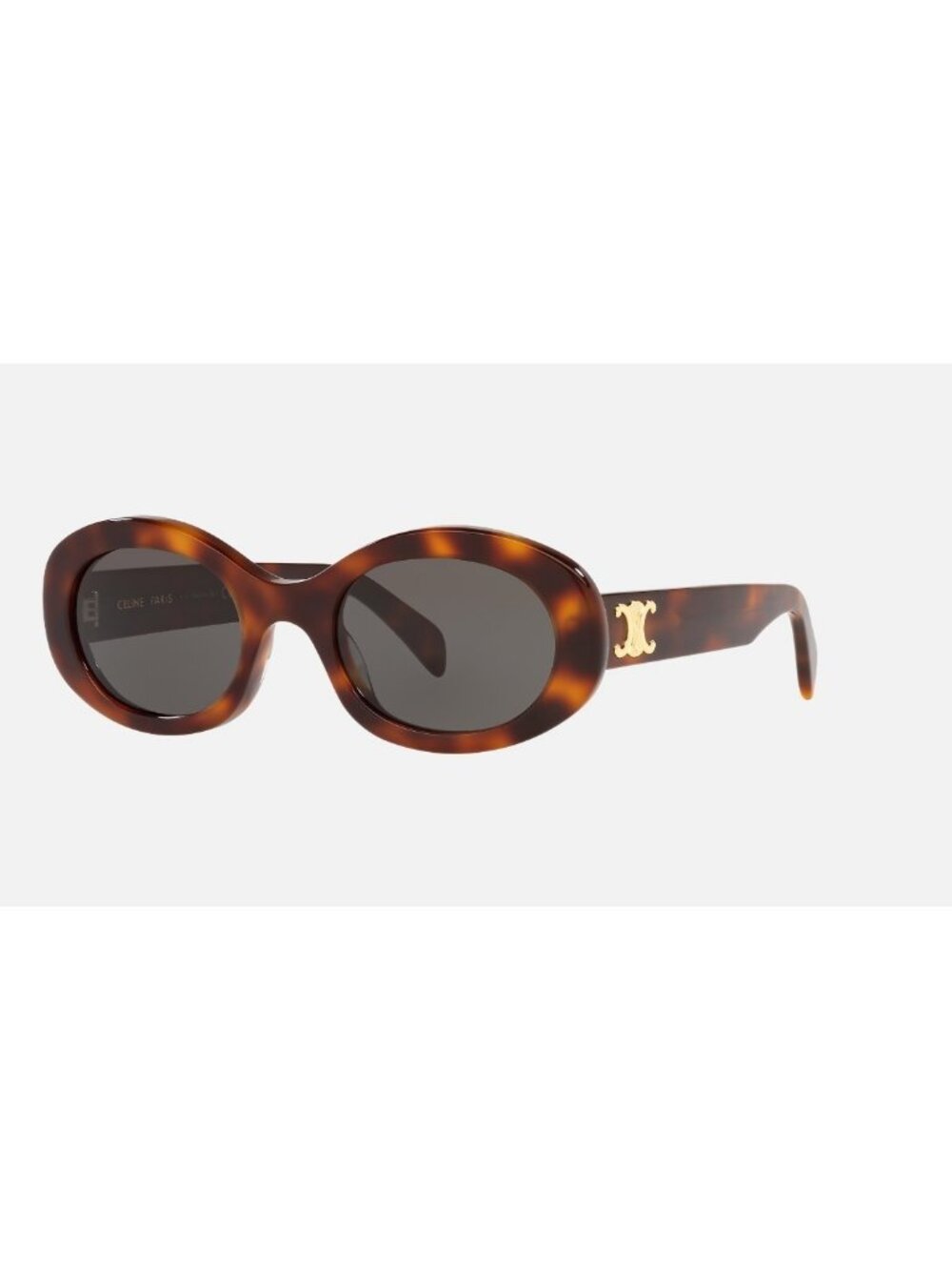 AUTHENTIC Celine Tortoiseshell Oval Sunglasses with Gold Logo
